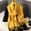 Women's Winter Scarf, Thick Cashmere-Look Pashmina Shawl with Tassels, Windproof Wrap, 175+ cm (69+ in) — 62 Colors