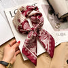 70 x 70 cm (27.6 x 27.6 in) Floral Satin-Look Polyester Square Scarf - Women's Headscarf, Hijab, Hair Band & Wrist Wrap