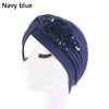 Sequin Flower Turban Head Wrap - Bonnet Bandana Inner Hijab Sleep Cap for Women