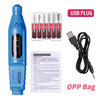 YIKOOLIN 6-in-1 USB Electric Nail Drill Kit — Portable Pen-Style Manicure Polisher with Nail Art Bits