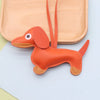 Dachshund PU Leather Dog Keychain Puppy Pendant Keyring Bag Charm for Women Valentine Gift