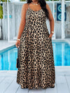 Plus Size Leopard Print Spaghetti Strap Maxi Dress (1XL-5XL) Casual Beach & Vacation Summer Dress for Women