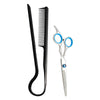 2-Piece V-Shape Flat Comb and Haircutting Scissors Set — Salon Hair Styling Tool