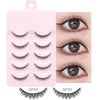 5 Pairs Manga Wispy Strip Lashes Soft Natural Long False Eyelashes for Anime Makeup