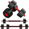 44 lb (20 kg) Adjustable 3-in-1 Dumbbell Set, Converts to Barbell & Push-Up Stand for Home Gym