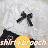Kawaii Jirai Kei Lolita Y2K Japanese Style Peter Pan Collar Blouse Long Sleeve Sweet Bow Casual Aesthetic Top