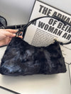 Real Mink Fur Shoulder Bag Luxury Women's Fur Crossbody Handbag