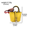 Mini Leather Basket Bag Keychain - Cute Round Pendant Handbag for Bluetooth Earbuds & Small Items