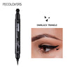 2-in-1 Liquid Eyeliner Pen with Moon Stamp, Waterproof Long-Lasting Black