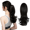 SARLA Clip-In Wavy Ponytail Extension 14 in (35 cm) - Synthetic High-Temp Fiber with Claw Clip & Elastic Band