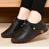Women's Leather Lace-Up Flats, Casual Comfortable Loafers & Sneakers for Spring/Autumn