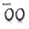 Punk Stainless Steel Stud Earrings Black – Unisex Vintage Hip Hop Ear Studs