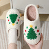 Gingerbread Christmas Plush Slippers – Cozy Warm Indoor House Shoes for Women & Men (Couples)