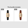 Retro Square Women's Quartz Watch 20mm Dial Leather Strap Casual Fashion Wristwatch