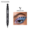 2-in-1 Liquid Eyeliner Pen with Moon Stamp, Waterproof Long-Lasting Black