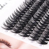 100-Pack Heat-Bonded Cluster Lashes — Individual Grafting False Eyelashes, Natural Long Black