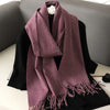 Women's Winter Scarf, Thick Cashmere-Look Pashmina Shawl with Tassels, Windproof Wrap, 175+ cm (69+ in) — 62 Colors
