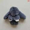 Fluffy Real Rabbit Fur Bunny Pom Pom Keychain 15 cm (5.9 in) for Bag & Car
