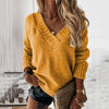 Plus Size V-Neck Dropped Shoulder Knit Sweater Pullover Long Sleeve Casual Crochet Jumper (0XL-3XL)