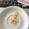 Colorful Transparent Resin Flower Keychain - Cute Bag Charm Pendant for Women & Girls