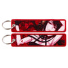 Anime Embroidered Keychain Double-Sided Key Fob 3 x 13 cm (1.2 x 5.1 in) for Backpacks Cars Motorcycles Gift