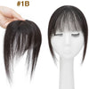1pc Human Hair French Bangs Clip-In Fringe Hairpiece 10in (25cm) 10g Natural Black with 2 Clips