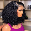Deep Water Wave Curly Bob 100% Human Hair Lace Front Wig - Natural Black HD Transparent Lace 13x4/13x6