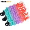Synthetic Braiding Hair Extensions 24 in (60 cm) Loose Deep Wave Ombre Brown Rainbow Twist Crochet 3-Pack