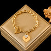 316L Stainless Steel Gold Starfish, Moon & Star Charm Bracelet for Women - Trendy Wrist Chain Gift