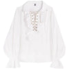 Victorian Gothic Renaissance Lace-Up Ruffled Blouse Women's Pirate Poet Medieval Top