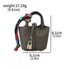 Mini Leather Basket Bag Keychain - Cute Round Pendant Handbag for Bluetooth Earbuds & Small Items