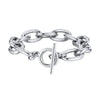 Chunky Toggle Link Bracelet for Women, Stainless Steel Gold and Silver Plated, Tarnish-Resistant