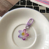 Colorful Transparent Resin Flower Keychain - Cute Bag Charm Pendant for Women & Girls