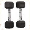10 lb (4.5 kg) Rubber Encased Hex Dumbbell Pair – Non-Roll Black for Home Gym & Strength Training