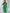 Women's Green Shoulder-Pad Bodycon Maxi Dress, Long Sleeve Party & Club Evening Gown