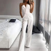 Women's Strapless Wide-Leg Jumpsuit Sleeveless High-Waist Full-Length Romper Elegant White Summer Party and Work Outfit