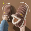 Faux Fur Plush Slippers for Women & Men — Warm Fuzzy Indoor Winter House Slippers with Soft Rubber Sole