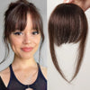 100% Human Hair Clip-In Bangs – Natural Black Wispy Fringe with Temples, 4.5 in (11.4 cm)