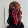 Silk-Feel Square Scarf 70 x 70 cm (27.6 x 27.6 in) Floral Satin Neckerchief – Women's Hair Band, Bandana & Wrap