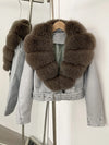ZMEENNA Women's Faux Leather Moto Jacket with Detachable Faux Fur Collar - Short Warm Winter Coat