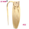 ZZHAIR 100% Human Remy Clip-In Wrap-Around Ponytail 16-26 in (40-66 cm) 140g Machine-Made Straight