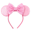 Disney Sequined Mouse Ear Headband with Rainbow Bow, Festival Party Hairband for Women & Girls