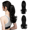 14-Inch (35 cm) Wavy Clip-In Ponytail Extension – Synthetic Claw Clip with Elastic Band, 1 Piece (Blonde/Black)
