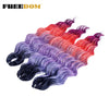 Synthetic Braiding Hair Extensions 24 in (60 cm) Loose Deep Wave Ombre Brown Rainbow Twist Crochet 3-Pack
