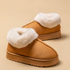 Women's Plush Fleece-Lined Winter Slippers, Non-Slip Soft-Sole Indoor House Shoes