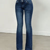 Women's Slim-Fit Hip-Lift Flared Jeans – High-Stretch Cotton Denim Ankle Bootcut