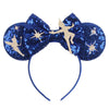 Sequin Snowflake Mouse Ear Headband with 5\" (12.7 cm) Bow – Kids & Adults Festival Party Cosplay Hairband