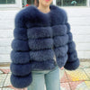 Women's White Faux Fox Fur Coat – Slim Plush Faux-Fur Winter Jacket