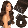 Moresoo Brazilian Remy Clip-In Human Hair Extensions – Straight 5PC or 7PC Set, 10–24 in (25–61 cm)