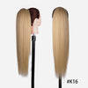 Long Ombre Blonde Synthetic Clip-In Braided Wavy Ponytail Hairpiece — Black to Brown Hair Extension